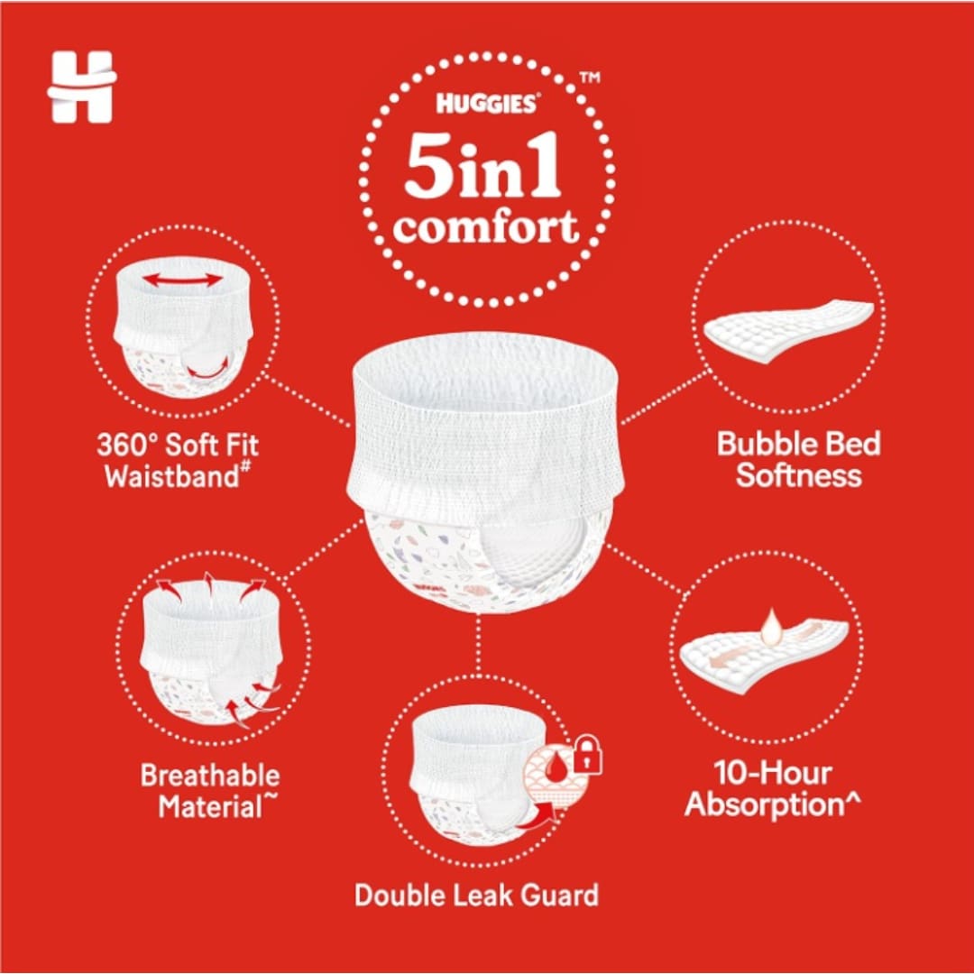 Huggies Complete Comfort Wonder Pants Large (L) Size Baby Diaper Pants, 30 count