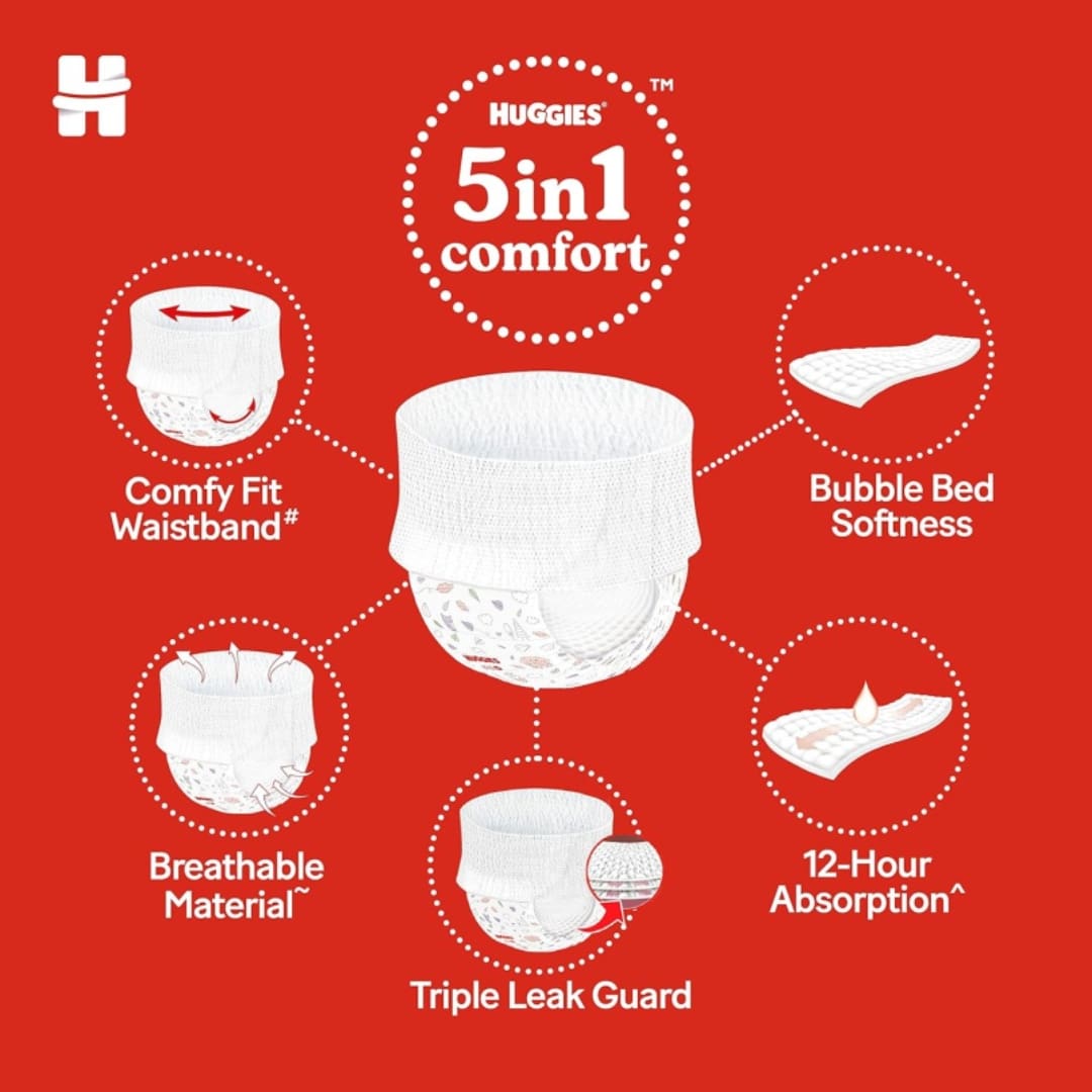 Huggies Complete Comfort Wonder Pants Large (L) Size Baby Diaper Pants, 42 count