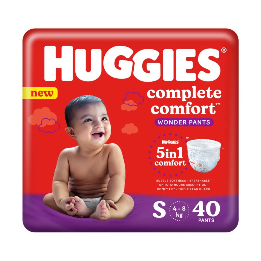 Huggies Complete Comfort Wonder Pants Small Size Baby Diaper Pants, 40 count