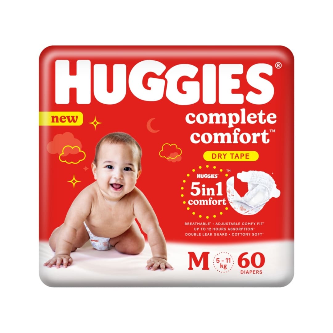 Huggies Dry Diapers Medium Size - 60 Count