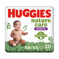 Huggies Nature Care Pants, Extra Small Premium Baby Diaper Pants, 20 Count