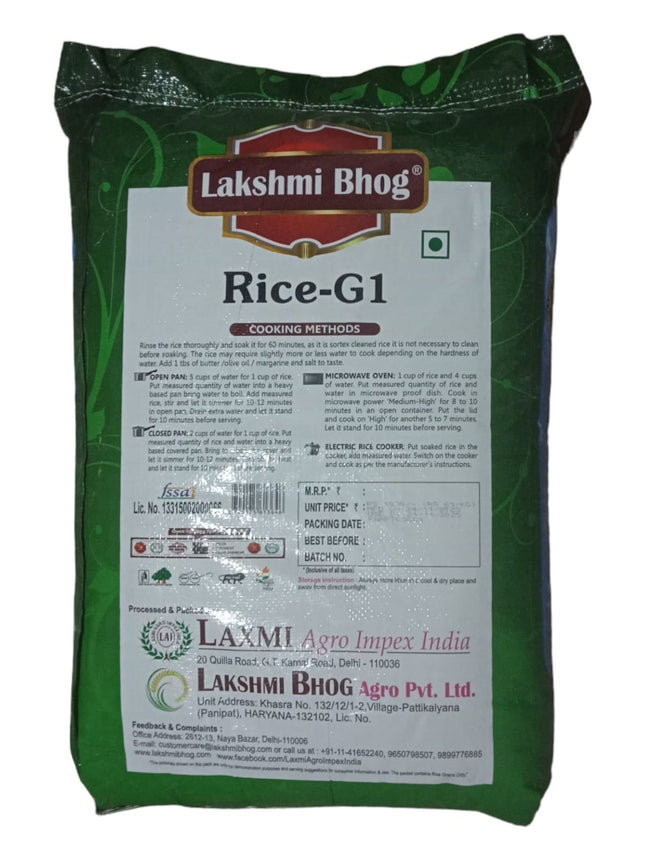Lakshmi Bhog Rice G1 (Sortex Rice), 30kg