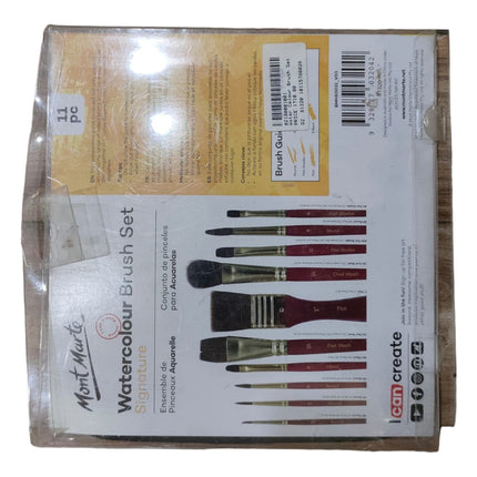 Mont Marte, Watercolour Brush Set, Mixed Bristles, 11 pc