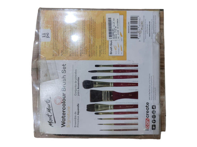 Mont Marte, Watercolour Brush Set, Mixed Bristles, 11 pc