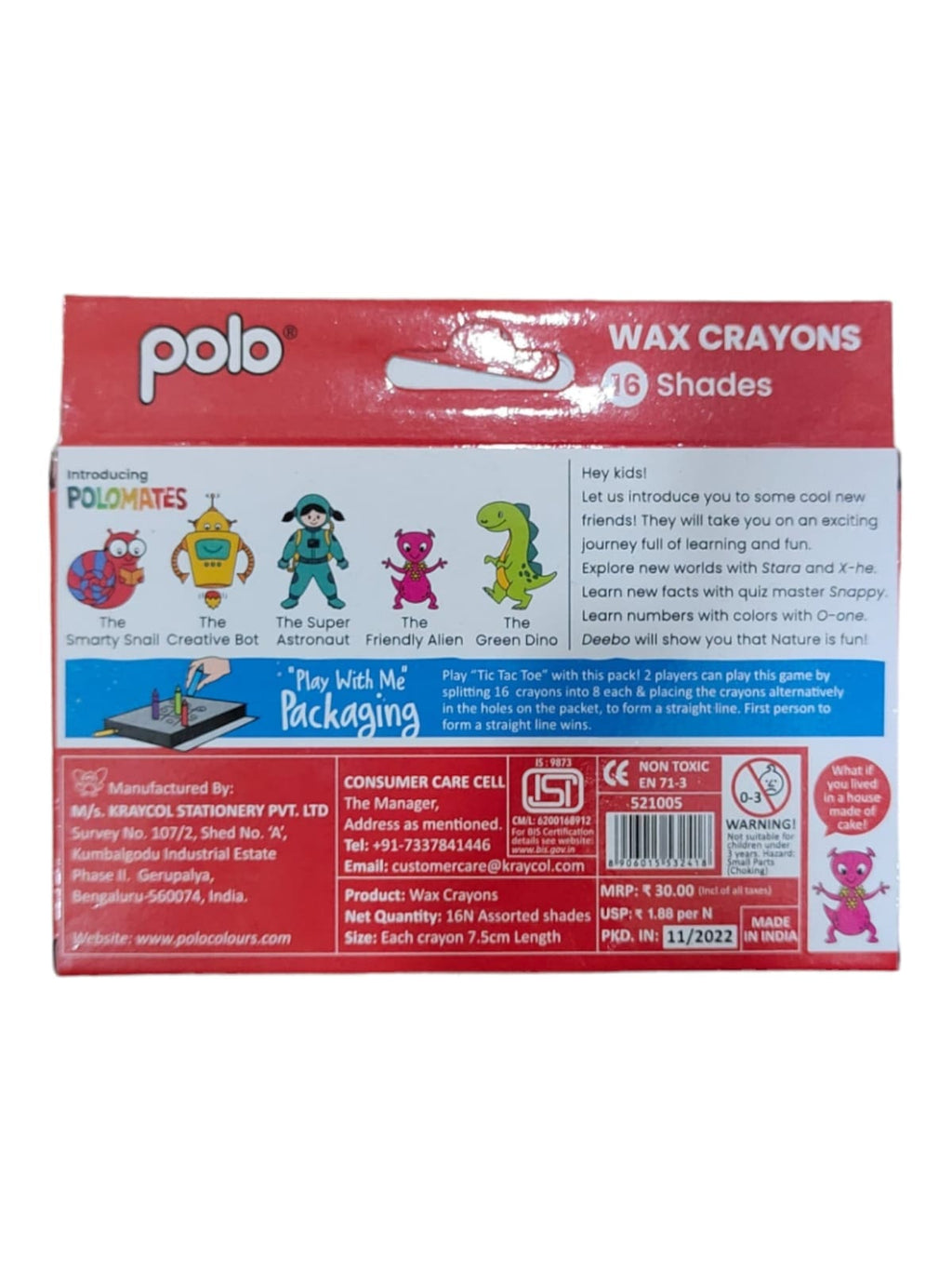 Polo, Wax Crayons, 16 Shades
