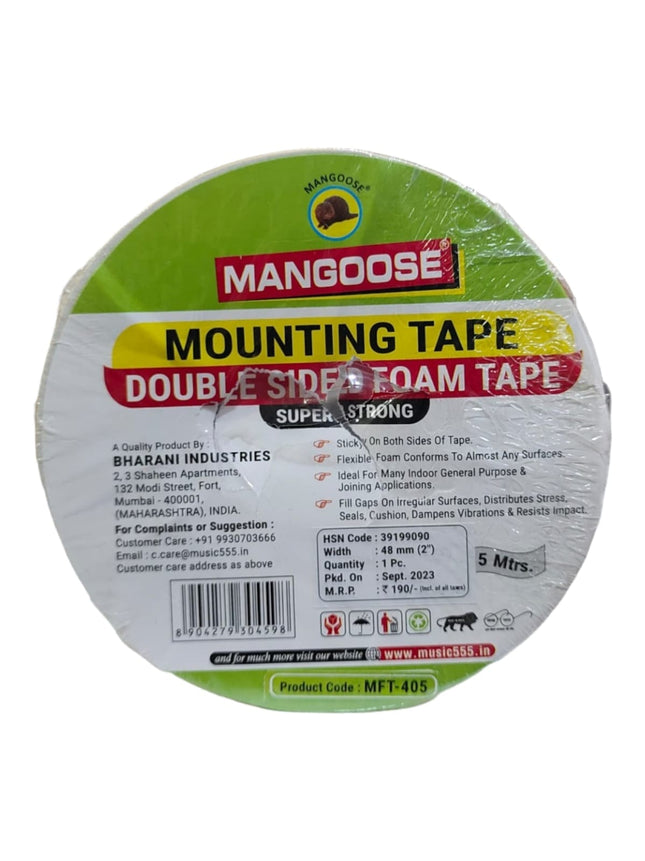 Mangoose, Mounting Tape, Double Sided Foam Tape, 5 mtrs