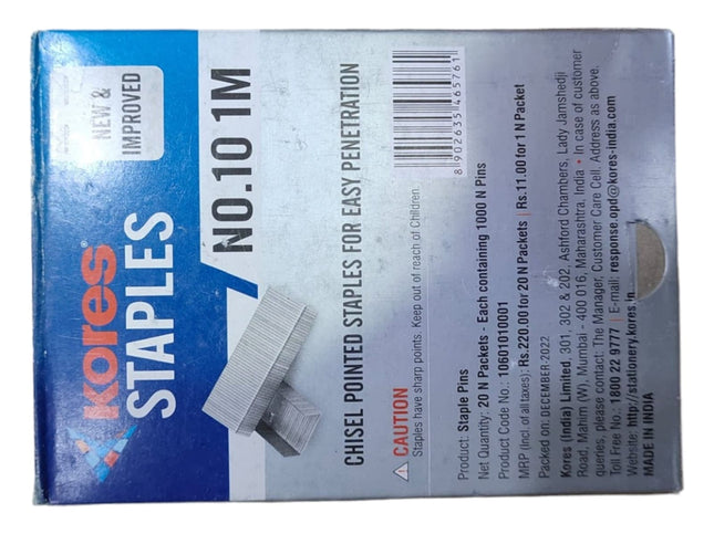 Kores, Staples Pins, 20 N Packets