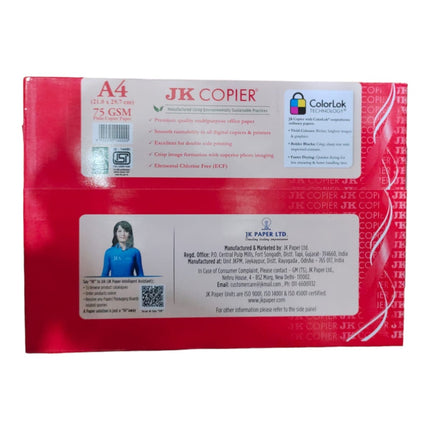 JK Copier, A4, 75 GSM, 500 Sheets
