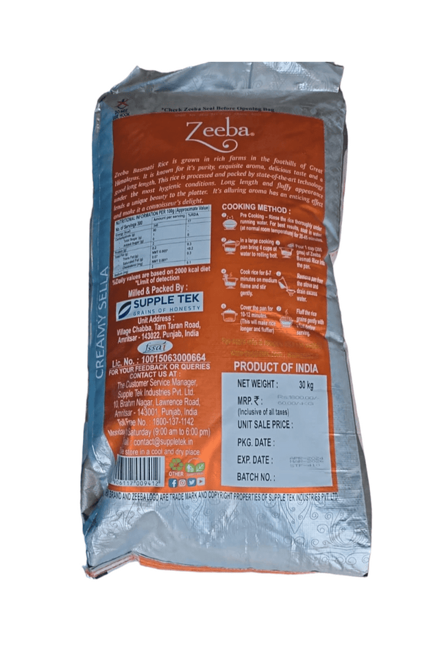 Zeeba, Dubar Basmati Rice, 30kg