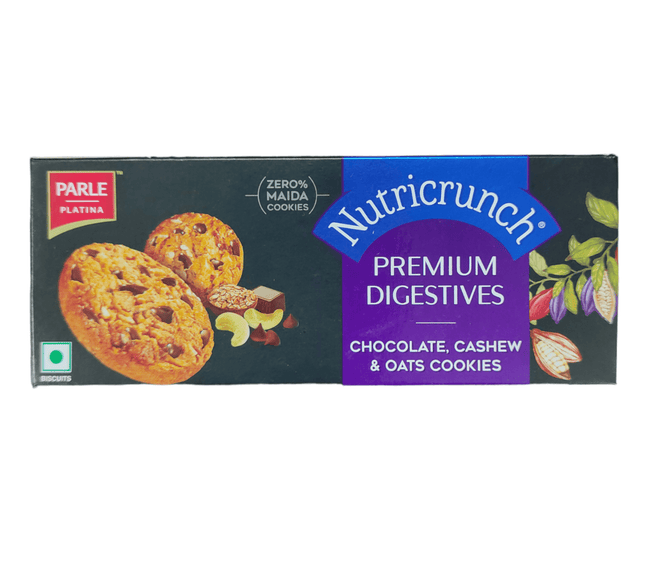 Parle Nutricrunch, Chocolate, Cashew & Oats Cookies, 75g