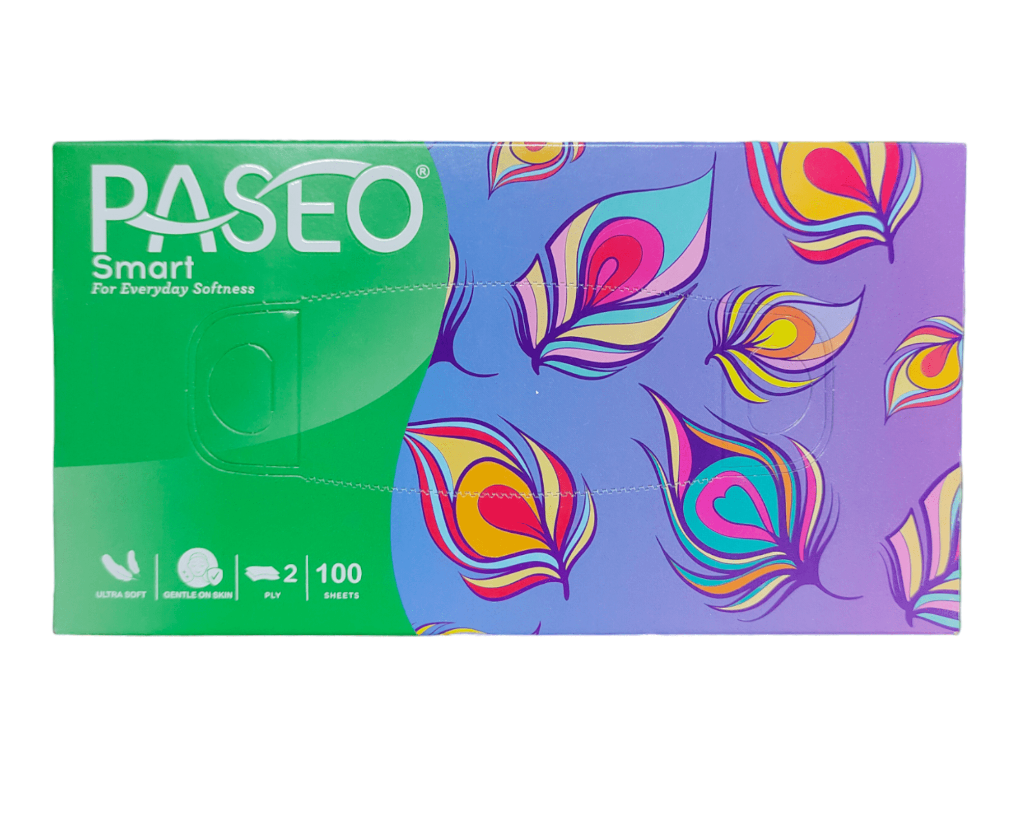 Paseo, Smart Facial Tissue, 2 Ply, 100 Sheets