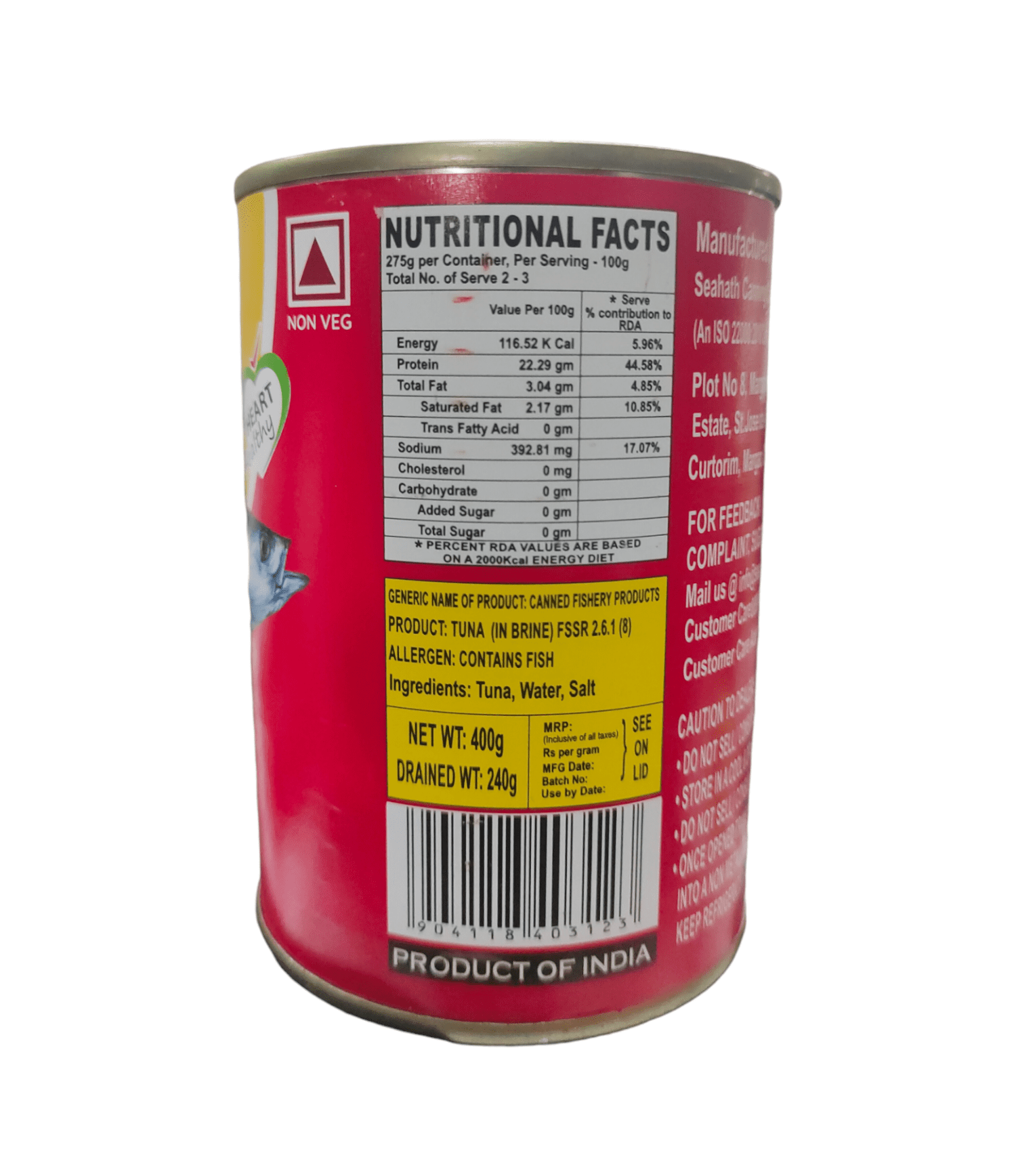 Seahath's Tuna In Brine, 400gm