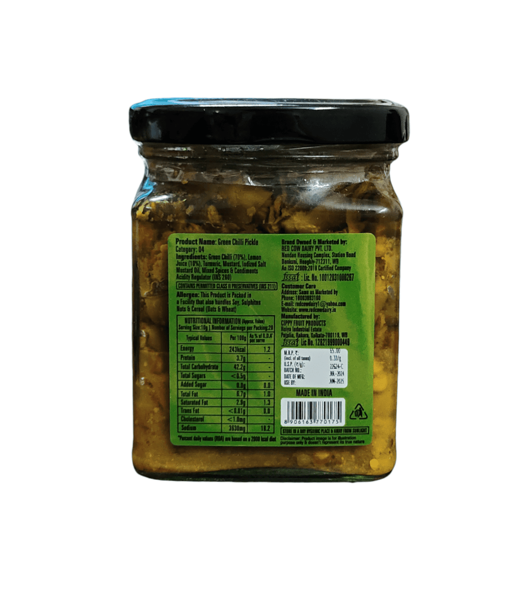 Red Cow, Green Chilli Pickle, 200g