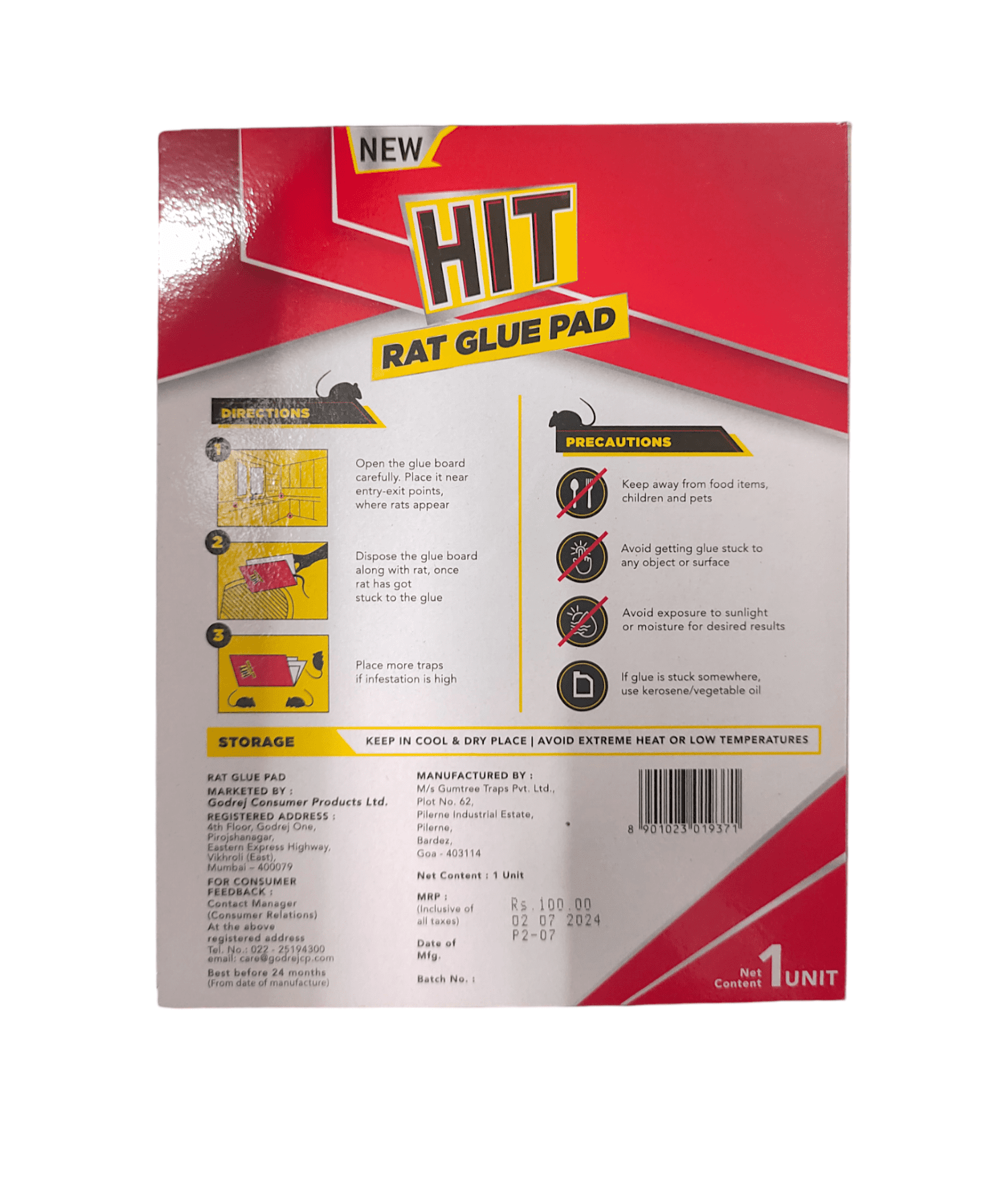 HIT, Rat Glue Pad, 1Pc