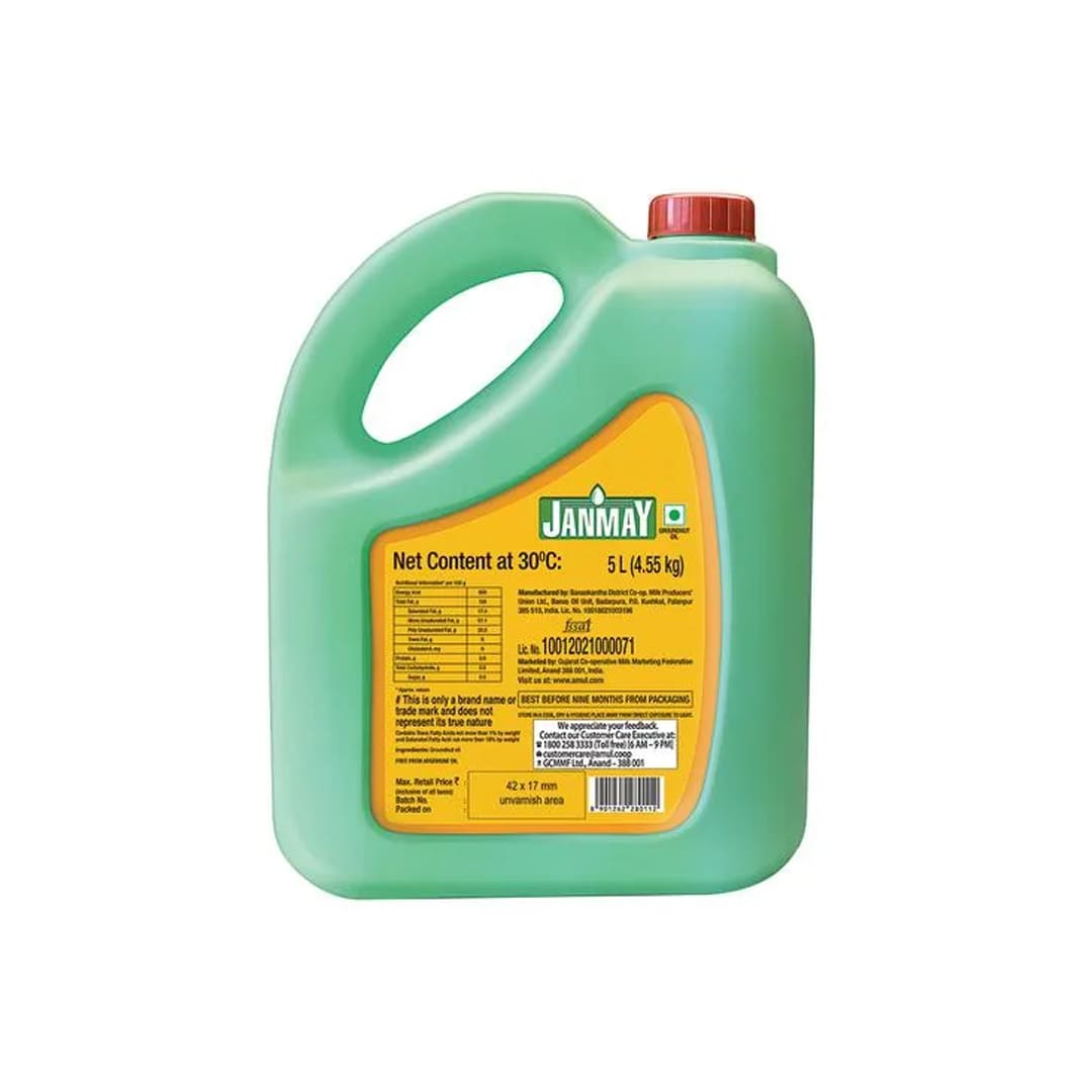 Janmay Groundnut Oil, 5 L Jar