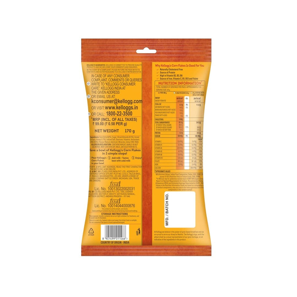 Kellogg's Corn Flakes Real Almond Honey 170g
