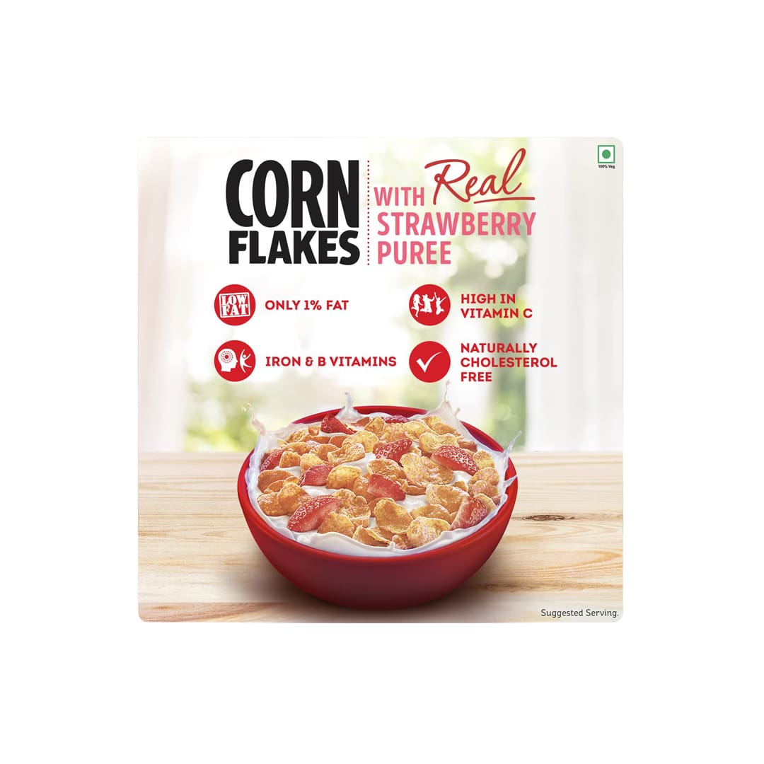 Kellogg's Corn Flakes with Real Strawberry Puree 300g