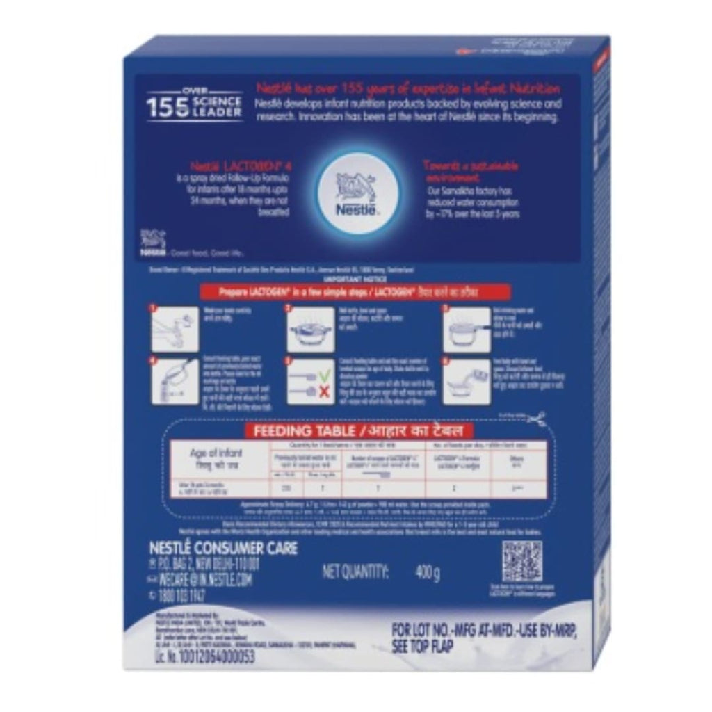 Lactogen Nestlé Lactogen Follow-Up Formula Powder - After 18 Months Upto 24 Months, Stage 4, 400G