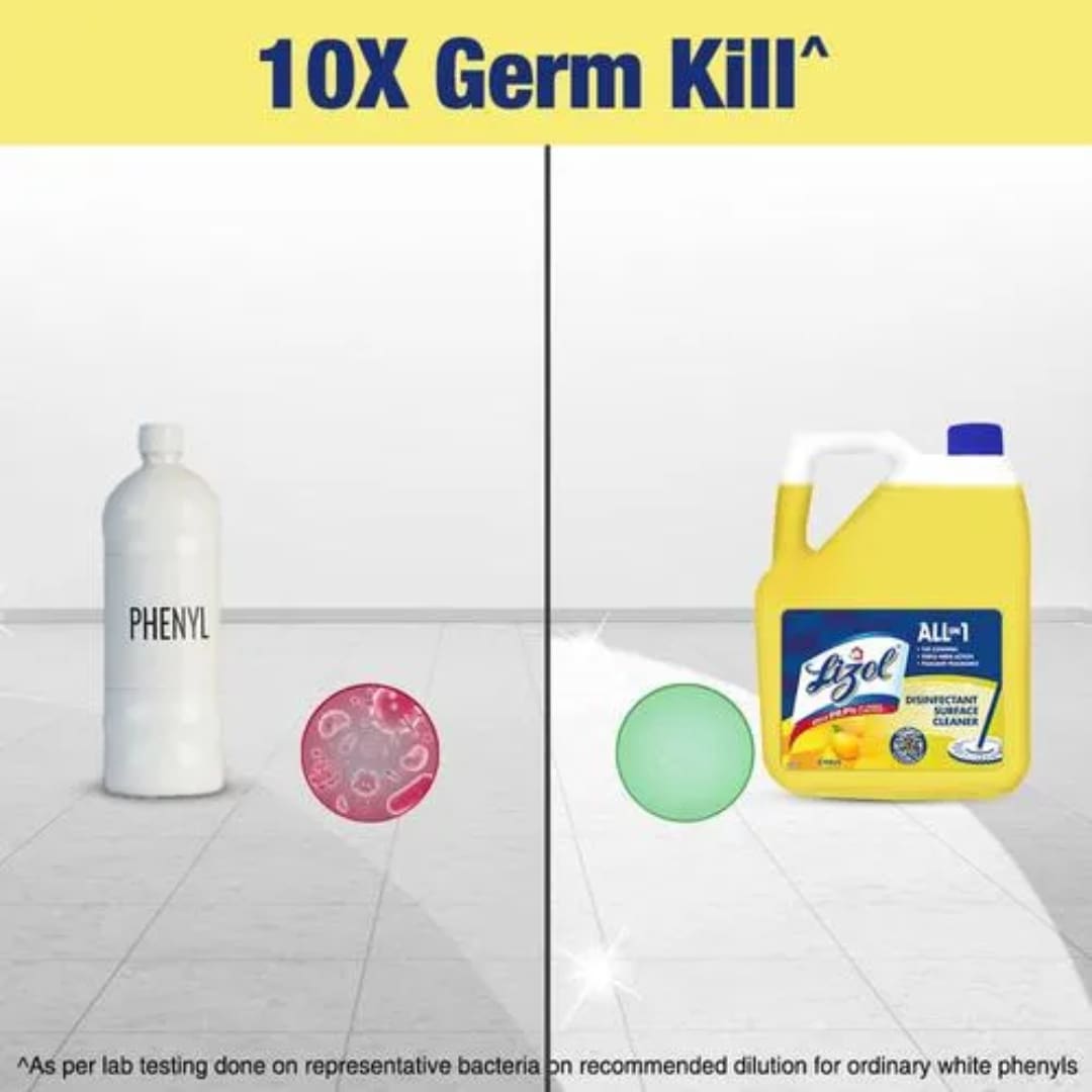 Lizol Disinfectant Surface & Floor Cleaner Liquid - Citrus, 5 Ltrs