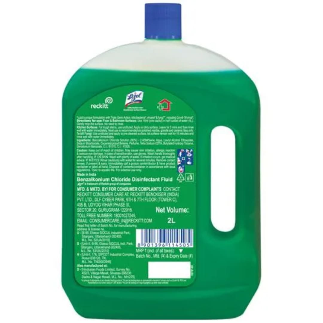 Lizol Disinfectant Surface & Floor Cleaner Liquid - Jasmine, 2 L