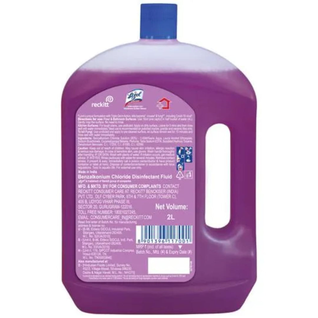 Lizol Disinfectant Surface & Floor Cleaner Liquid - Lavender, 2 L