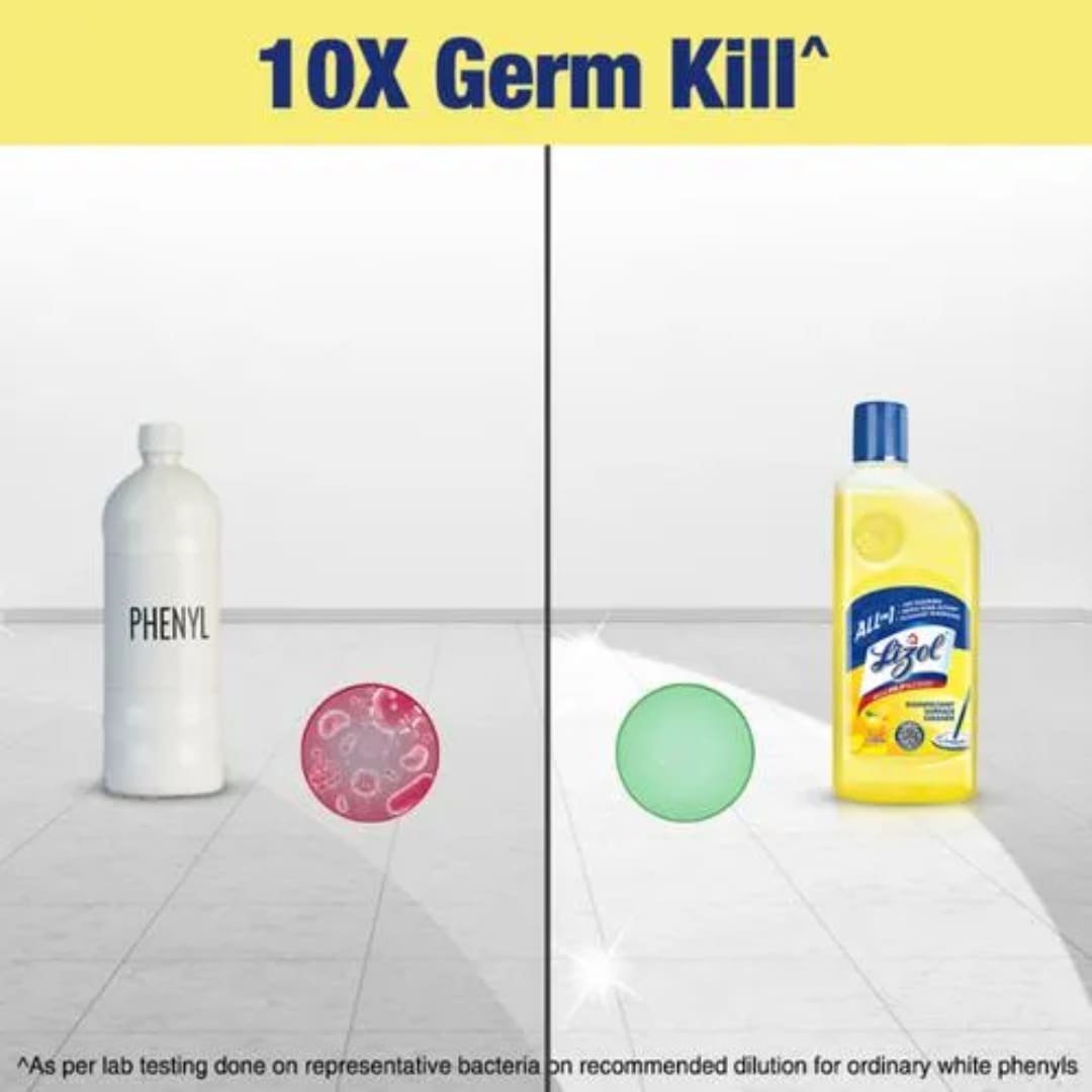 Lizol Disinfectant Surface & Floor Cleaner Liquid (Refill Pouch) - Citrus, 5 Ltrs