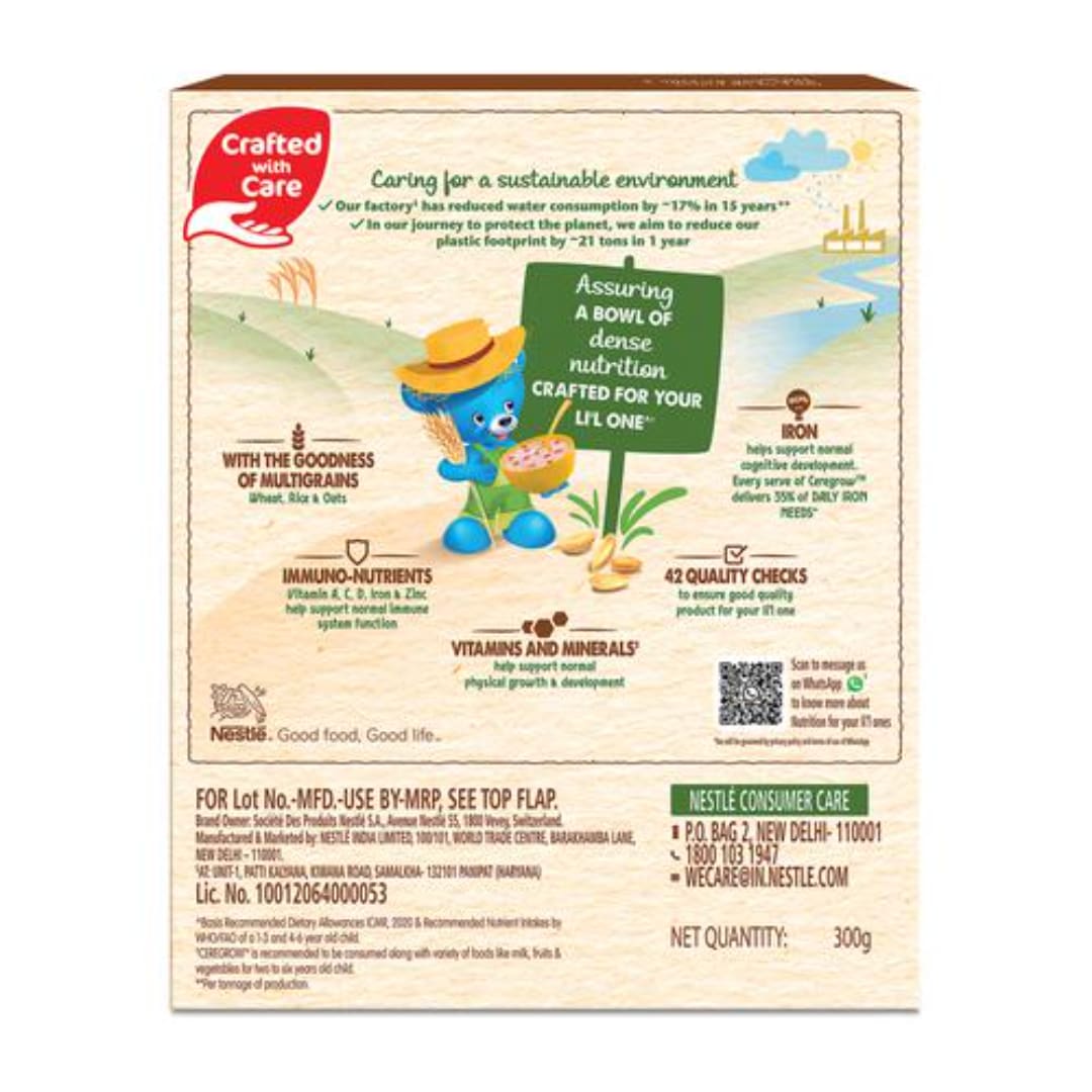 Nestle Ceregrow Multigrain Cereal With Milk & Fruits - For 2-6 Yrs, 300 g 
