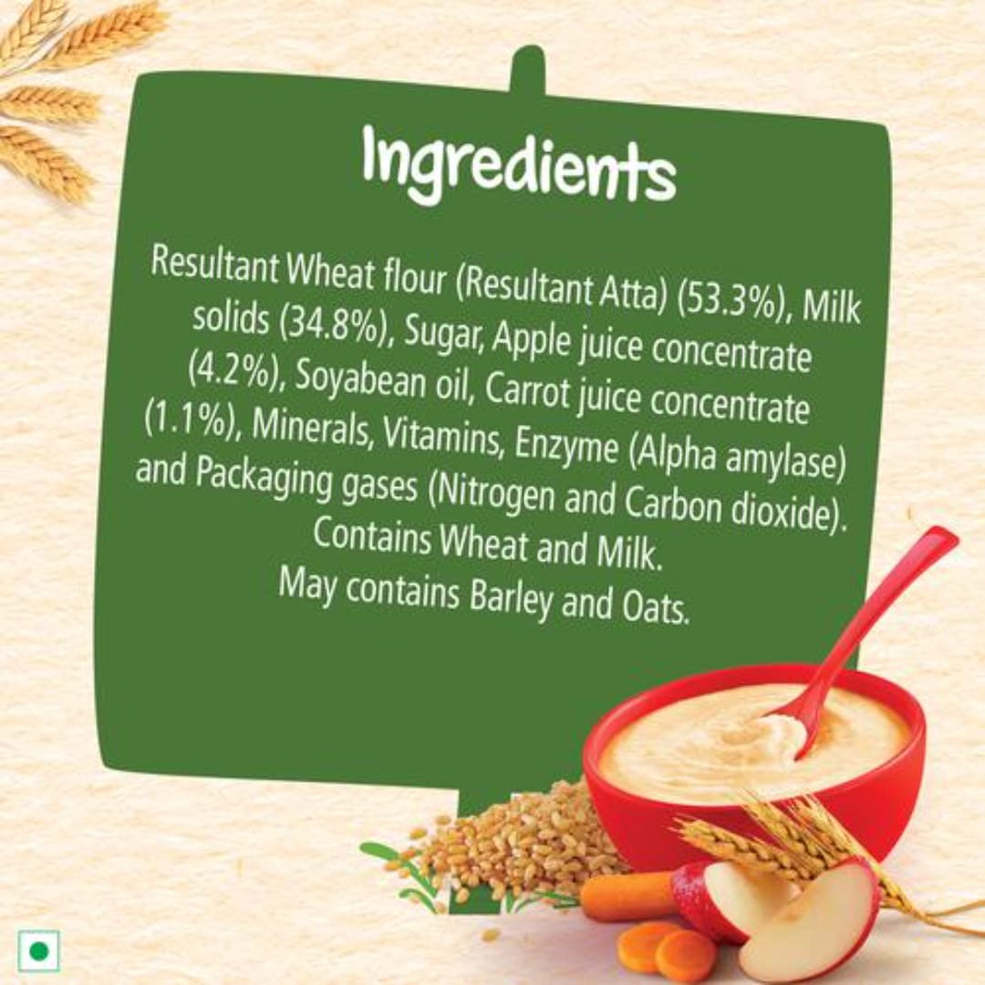 Nestle Cerelac Baby Cereal With Milk, Wheat Apple Carrot - From 6 To 24 Months, 300 g