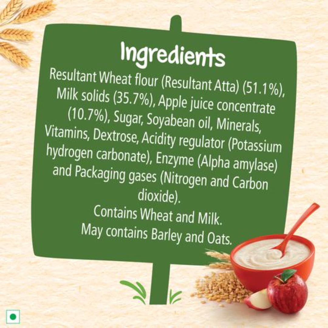 Nestle Cerelac Baby Cereal With Milk, Wheat Apple - From 6 To 24 Months, 350 g