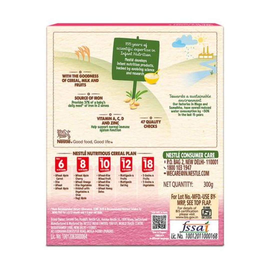 Nestle Cerelac Baby Cereal With Milk, Wheat - Rice Mixed Fruit, From 10 To 24 Months, 300 g 