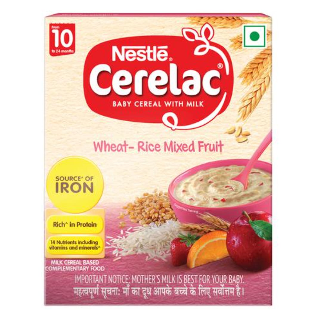 Nestle Cerelac Baby Cereal With Milk, Wheat - Rice Mixed Fruit, From 10 To 24 Months, 300 g 