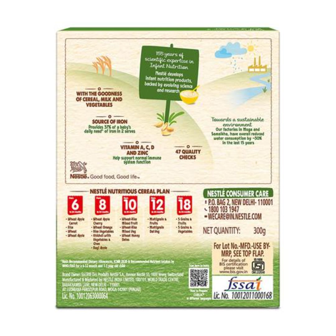 Nestle Cerelac Baby Cereal With Milk, Wheat - Rice Mixed Veg, From 10 To 24 Months, 300 g