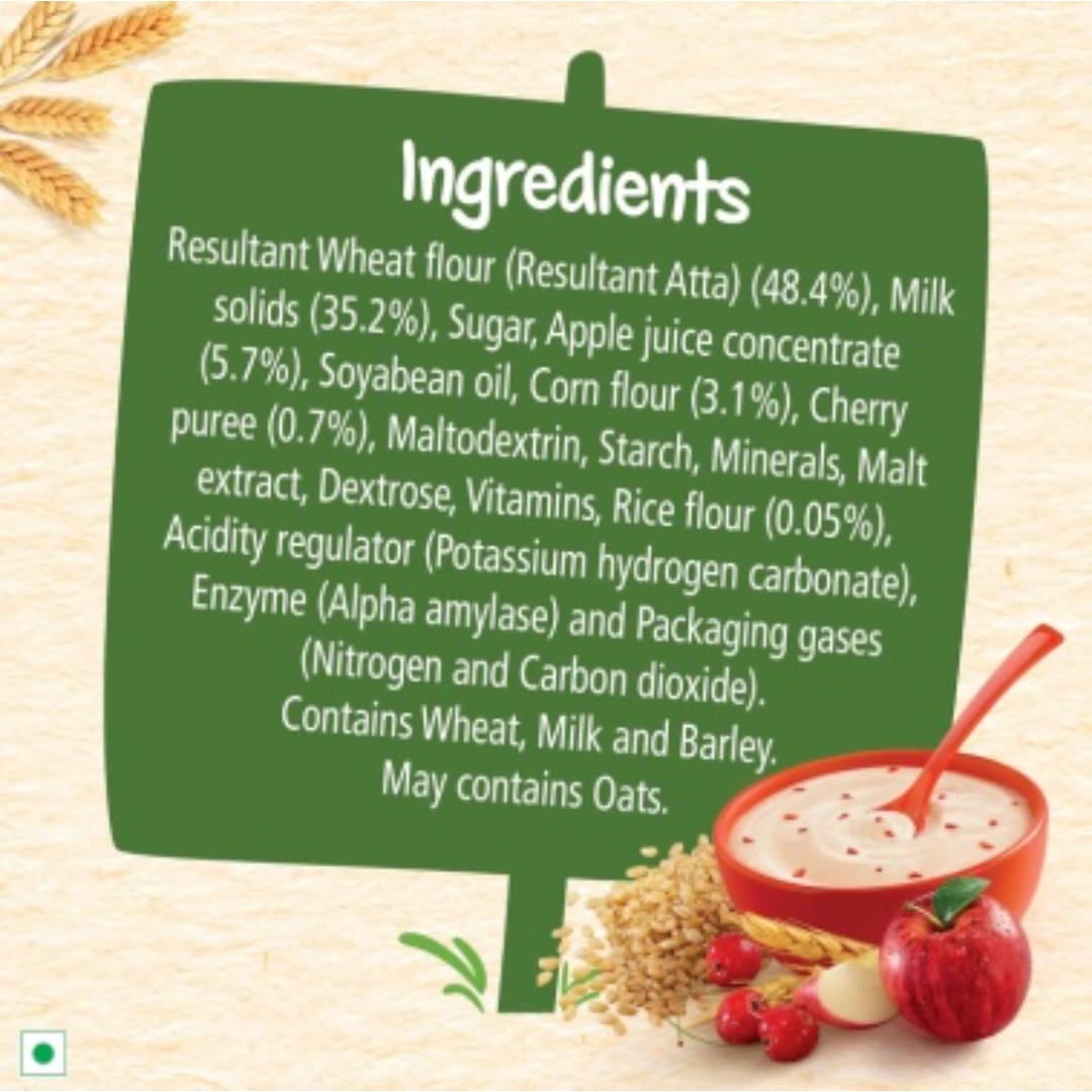 Nestle Cerelac Baby Cereal with Milk , Wheat Apple Cherry ,Stage 2, From 8 to 24 Months , Source of Iron & Protein , 300g