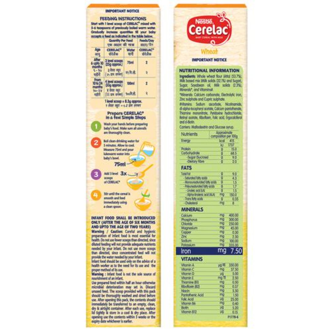 Nestle Cerelac Baby Cereal with Milk , Wheat , 6 to 24 Months, 300g