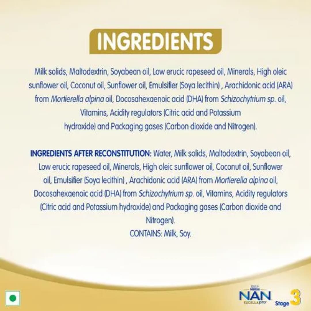 Nestle NAN EXCELLAPRO 3 Follow-Up Formula Powder - After 12 months, Up to 24 months, Stage 3, 400g