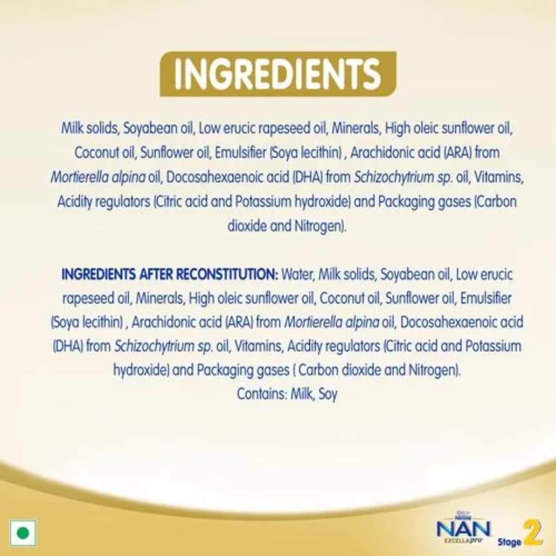 Nestlé Nan Excella Pro 2 Follow-Up Formula Powder - After 6 Months, Up To 12 Months, Stage 2, Infant, 400G