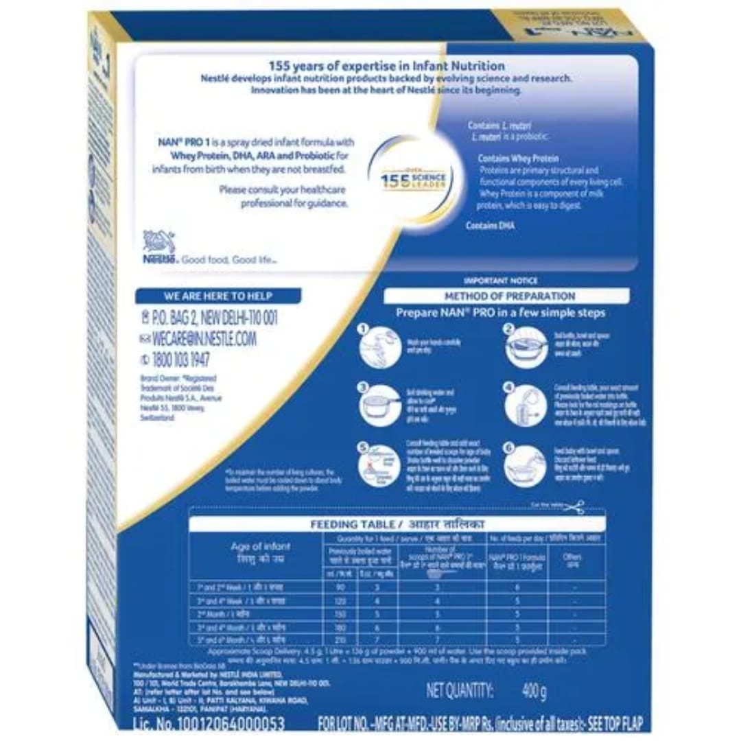 Nestle Nan Pro 4 Follow Up Formula Powder - After 18 Months, Up To 24 Months, Stage 4, 400 g