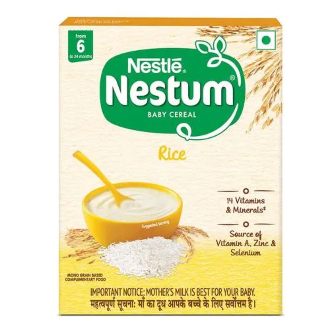 Nestle Nestum Baby Cereal - Rice, From 6 To 24 Months, Rich In Zinc & Selenium, 300g