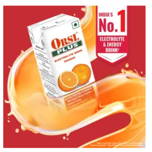 ORSL Plus Electrolyte Orange Drink, 200 ml