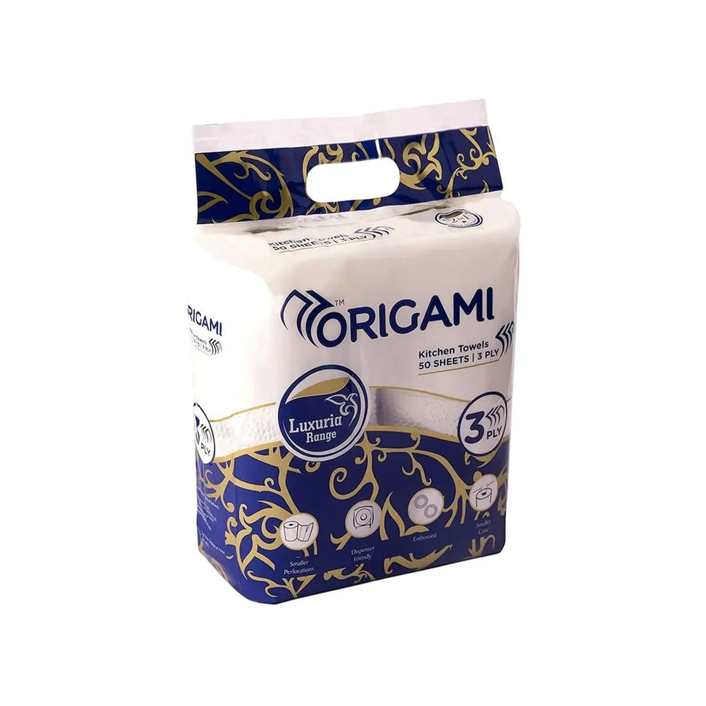 Origami Luxuria 3 Ply, Kitchen Tissue Rolls - 20 x 21cm, 100 Pulls