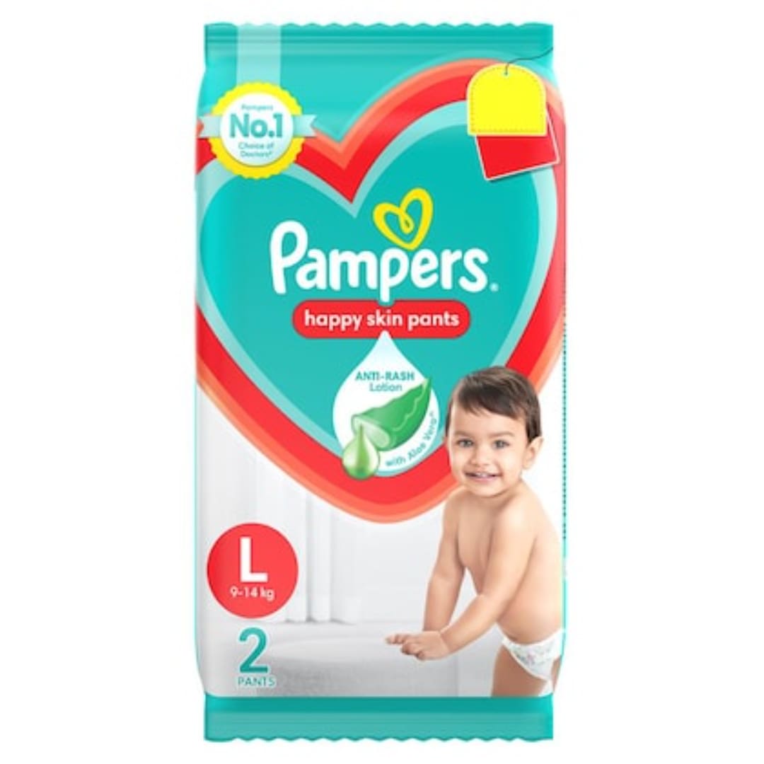 PAMPERS Active Baby Pants,  Large, 2 counts