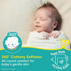 Pampers Active Baby Tape Style Baby Diapers, New Born/Extra Small (NB/XS) Size, 72 Count, Adjustable Fit with 5 star skin protection, Up to 5kg Diapers