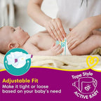 Pampers Active Baby Tape Style Diapers, Medium (M) Size, 90 Count, Adjustable Fit with 5 star skin protection, 6-11kg Diapers, Super Jumbo