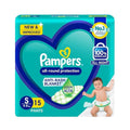 Pampers All Round Protection Pant Style Baby Diapers, Small (S), 15 Count, Anti Rash Blanket, Lotion with Aloe Vera, 4-8 Kg Diapers