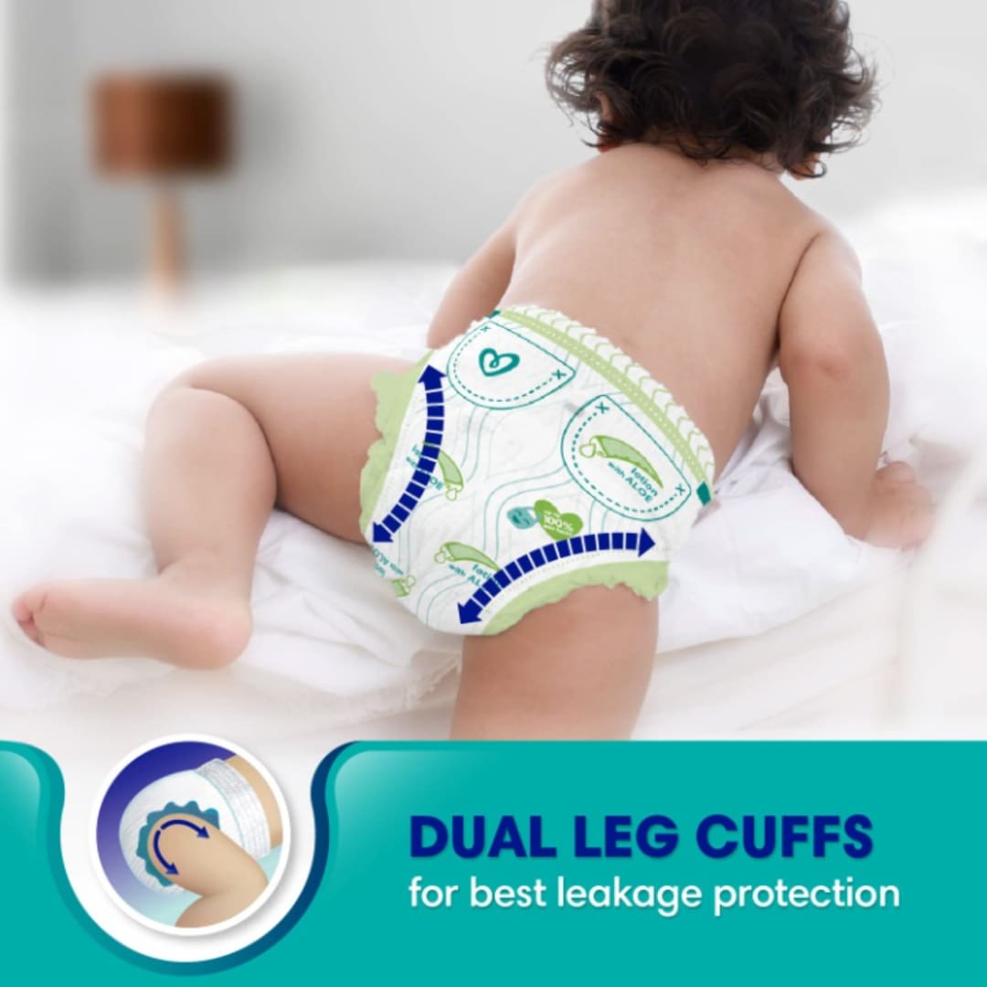 Pampers All round Protection Pants, Medium size baby diapers (MD), 22 Count, Anti Rash diapers, Lotion with Aloe Vera