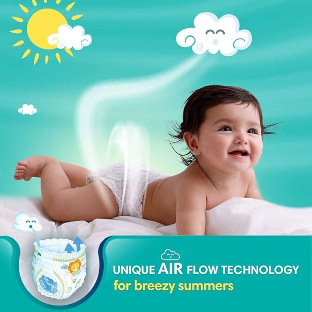 Pampers All round Protection Pants, New Born, Extra Small size baby diapers (NB,XS) 8 Count, Lotion with Aloe Vera