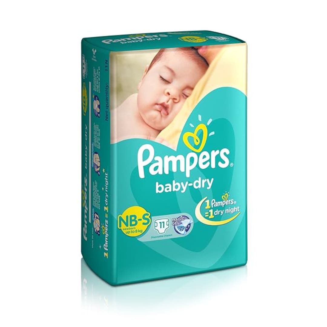Pampers Baby Dry Diapers, New Born-Small, 11 Count