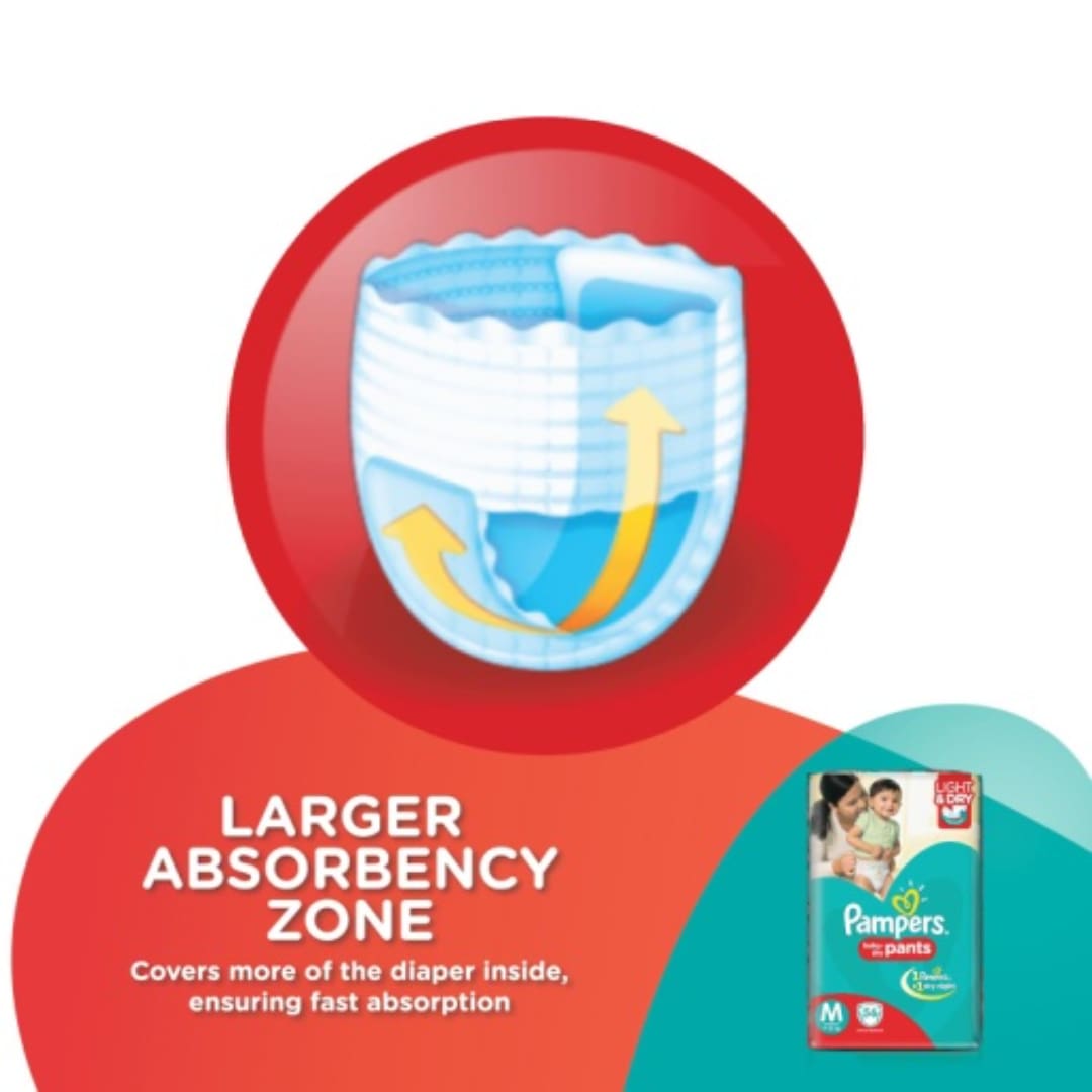 Pampers Diapers Pants, Medium (Pack of 56)