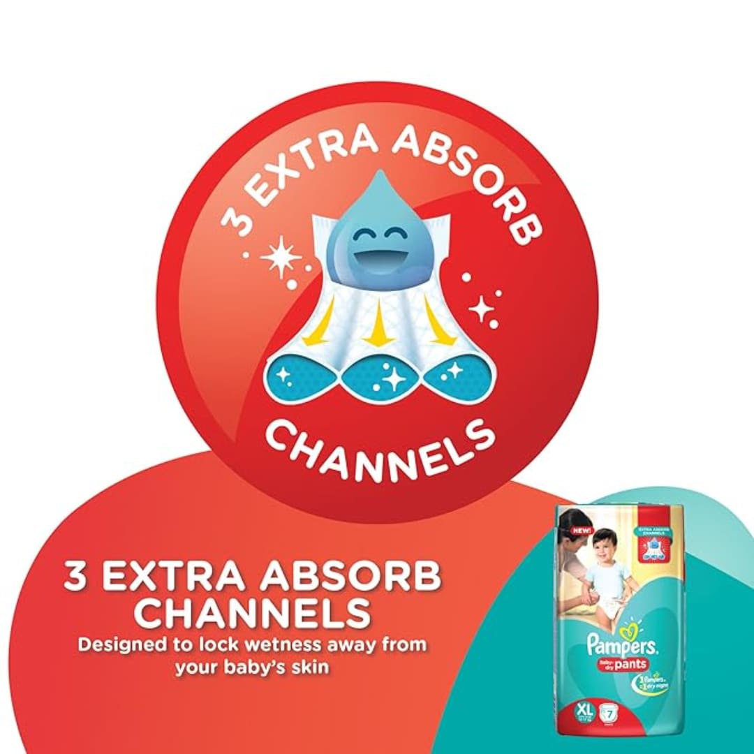 Pampers Extra Large Size, Blue Diapers Pants 7 count