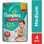 Pampers Pants Red Medium, Baby Dry, (4 Pieces)